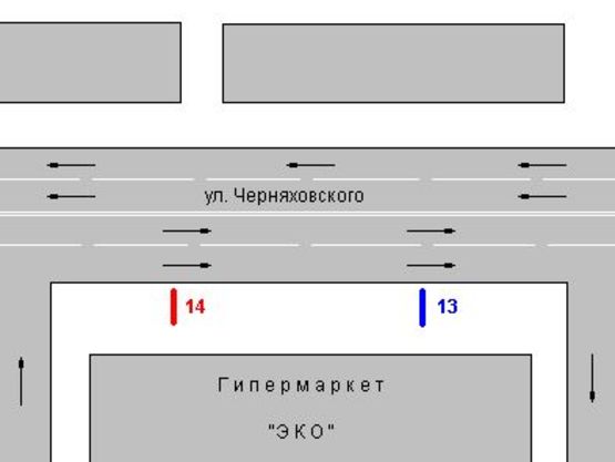 Схема рекламной плоскости по адресу Чуднівська вул. (Черняховського вул.), 5