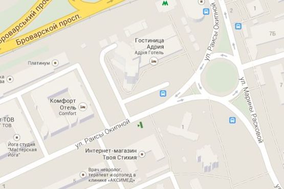 Схема рекламной плоскости по адресу Раїси Окіпної вул., 3 (магазинн "Домотехніка")