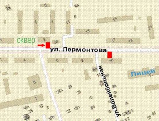 Схема рекламной плоскости по адресу Лермонтова вул., 9 Схема рекламной плоскости по адресу Лермонтова вул., 9