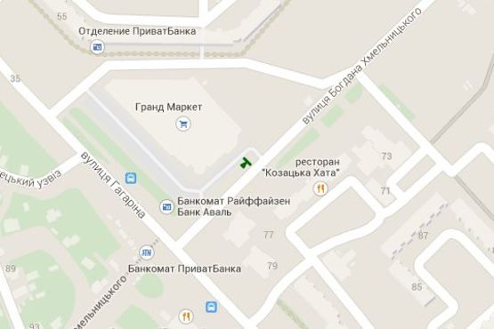 Схема рекламной плоскости по адресу Гагаріна вул., 55/1 - Богдана Хмельницького вул., (№2) Схема рекламной плоскости по адресу Гагаріна вул., 55/1 - Богдана Хмельницького вул., (№2)