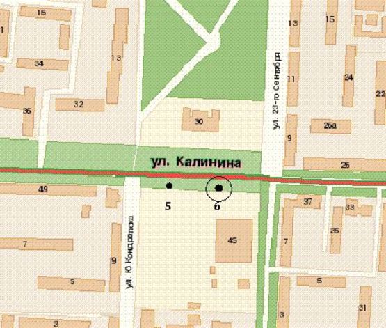 Схема рекламної площини за адресою Івана Мазепи вул., 45 (№2)