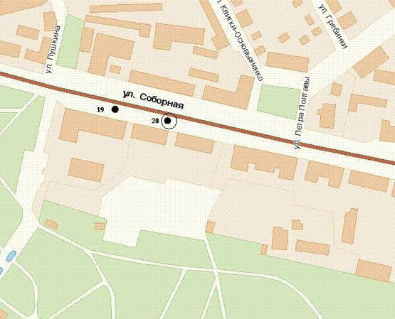 Схема рекламной плоскости по адресу Соборна вул., 3 (№2)