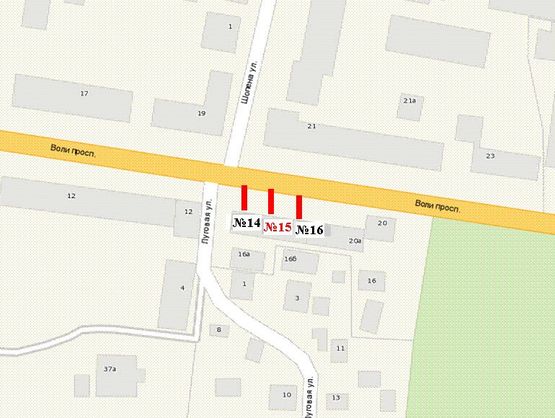 Схема рекламної площини за адресою Волі просп., 14