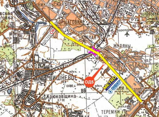 Схема рекламной плоскости по адресу Окружная дорога за Жулянами возле отеля "Street Big"/к пр-ту Победы Схема рекламной плоскости по адресу Окружная дорога за Жулянами возле отеля "Street Big"/к пр-ту Победы