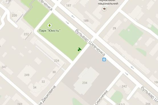 Схема рекламной плоскости по адресу Шевченка бульв. - Остафія Дашкевича вул. (Остафія Дашковича вул.), (№1)