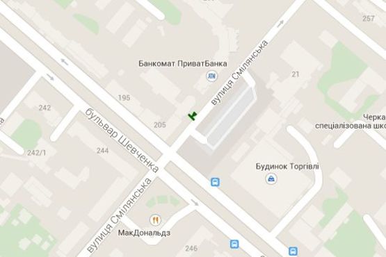 Схема рекламной плоскости по адресу Шевченка бульв. - Смілянська вул. Схема рекламной плоскости по адресу Шевченка бульв. - Смілянська вул.