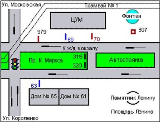 Схема рекламной плоскости по адресу Дмитра Яворницького просп., 52 - Героїв Майдану пл. Схема рекламной плоскости по адресу Дмитра Яворницького просп., 52 - Героїв Майдану пл.