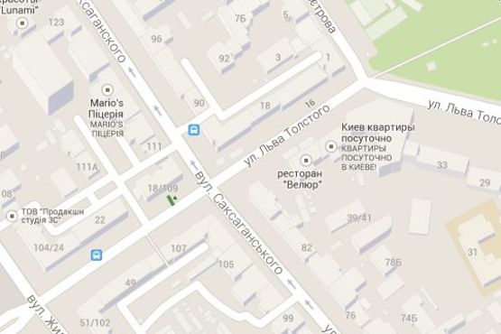 Схема рекламной плоскости по адресу Льва Толстого вул. - Саксаганського вул., 109 (кафе "Кофе-Хауз") (№6 - в напр. Південного ЖД Вокзала) Схема рекламной плоскости по адресу Льва Толстого вул. - Саксаганського вул., 109 (кафе "Кофе-Хауз") (№6 - в напр. Південного ЖД Вокзала)