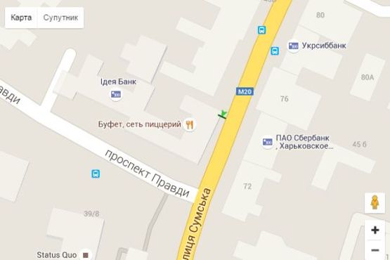 Схема рекламной плоскости по адресу Сумська вул., 41