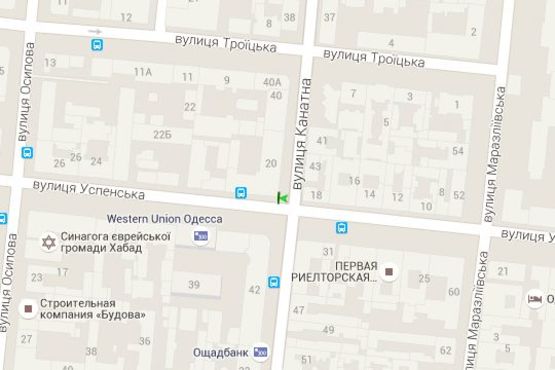 Схема рекламной плоскости по адресу Успенська вул., 20 - Канатна вул., 40 (№1)