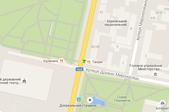 Схема рекламної площини за адресою Сумська вул., 36/38 (№1) Схема рекламної площини за адресою Сумська вул., 36/38 (№1)