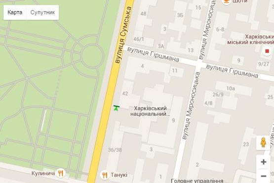 Схема рекламной плоскости по адресу Сумська вул., 42 Схема рекламной плоскости по адресу Сумська вул., 42