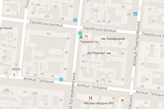 Схема рекламной плоскости по адресу Єкатеринінська вул., 45 - Єврейска вул. Схема рекламной плоскости по адресу Єкатеринінська вул., 45 - Єврейска вул.