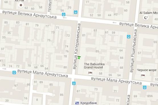 Схема рекламной плоскости по адресу Єкатеринінська вул., 85 - Мала Арнаутська вул.