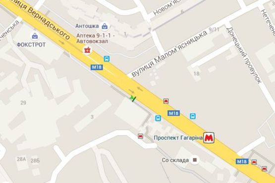 Схема рекламной плоскости по адресу Вернадського вул., 6 - Малом`ясницька вул. Схема рекламной плоскости по адресу Вернадського вул., 6 - Малом`ясницька вул.