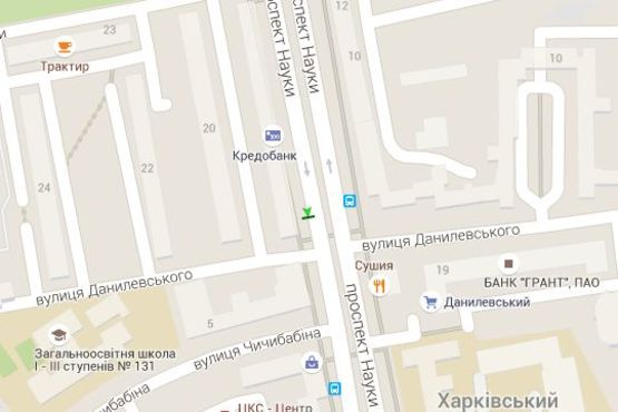 Схема рекламної площини за адресою Науки просп. (Леніна просп.), 7 (№1)