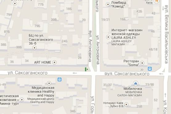 Схема рекламної площини за адресою Саксаганського вул., 26 - Антоновича вул. (Горького вул.), 26 (№2) Схема рекламної площини за адресою Саксаганського вул., 26 - Антоновича вул. (Горького вул.), 26 (№2)