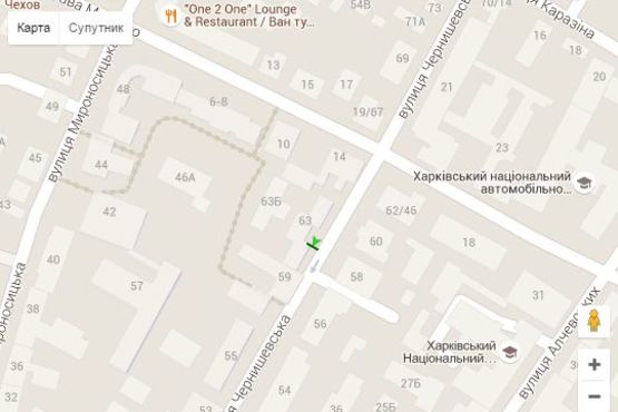 Схема рекламной плоскости по адресу Чернишевская вул. (Чернишевська вул.), 63 Схема рекламной плоскости по адресу Чернишевская вул. (Чернишевська вул.), 63