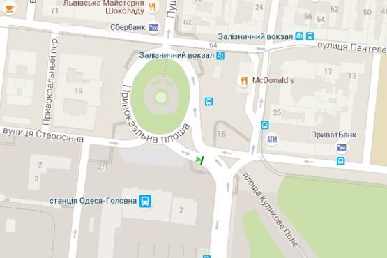 Схема рекламной плоскости по адресу Привокзальна пл. - Середньофонтанська вул. Схема рекламной плоскости по адресу Привокзальна пл. - Середньофонтанська вул.