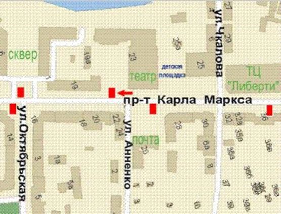 Схема рекламної площини за адресою Поштовий просп., 23 - Юрія Сича вул. Схема рекламної площини за адресою Поштовий просп., 23 - Юрія Сича вул.