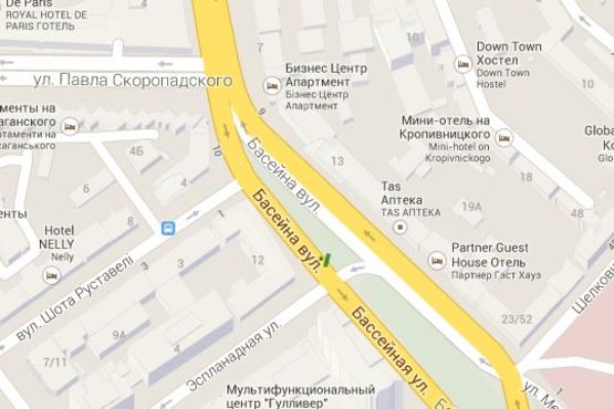 Схема рекламної площини за адресою Басейна вул., 12 на газоні №5 в напр. бульв. Лесі Українки (№2-скролл) Схема рекламної площини за адресою Басейна вул., 12 на газоні №5 в напр. бульв. Лесі Українки (№2-скролл)