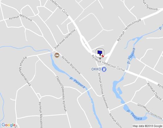 Схема рекламной плоскости по адресу (ул.Радянская)  вул. Небесної сотні, 47, поворот с ул. Челюскинцев, разделитель, ЛЕВЫЙ, сторона А