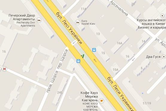 Схема рекламной плоскости по адресу Лесі Українки бульв., 24 (на розподільчій смузі) №8 Схема рекламной плоскости по адресу Лесі Українки бульв., 24 (на розподільчій смузі) №8