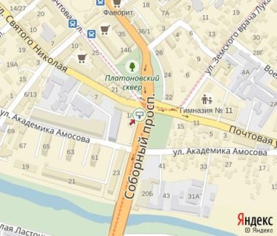 Схема рекламної площини за адресою Соборный пр.,29 Схема рекламної площини за адресою Соборный пр.,29