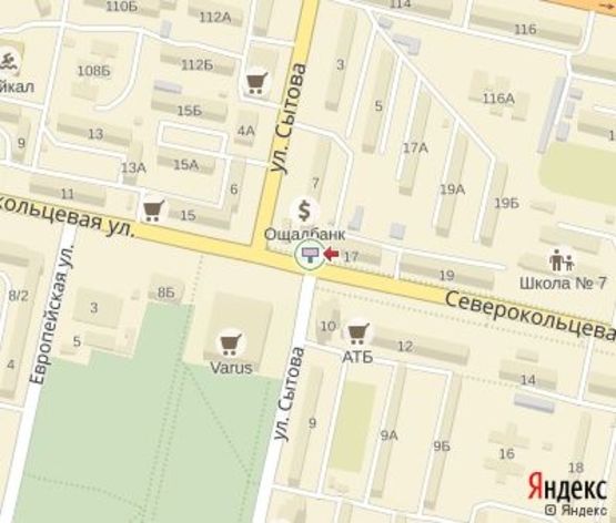 Схема рекламної площини за адресою Севрокольцевая ул. - Сытова ул. А1 (напротив "Приватбанк",150 м. "Укрсоцбанк", 150 м. супермаркеты "Varus" и "АТБ") Схема рекламної площини за адресою Севрокольцевая ул. - Сытова ул. А1 (напротив "Приватбанк",150 м. "Укрсоцбанк", 150 м. супермаркеты "Varus" и "АТБ")