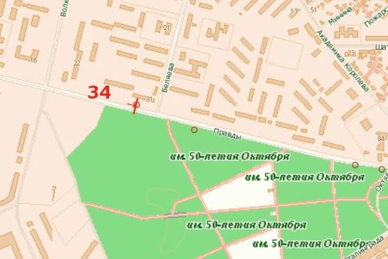 Схема рекламной плоскости по адресу Євгена Тельнова просп. (Євгена Тельнова вул.) - Бєляєва вул.