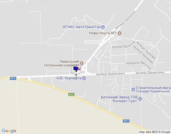 Схема рекламной плоскости по адресу ул.Деревянко, напротив 26, (напротив Уманского тепличного комбината), сторона Б