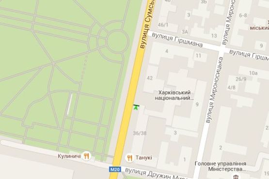 Схема рекламной плоскости по адресу Сумська вул., 40 Схема рекламной плоскости по адресу Сумська вул., 40