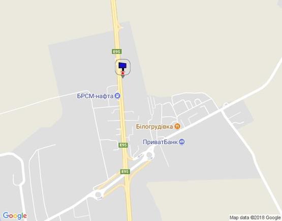 Схема рекламной плоскости по адресу м. Умань, траса М-05 Київ-Одеса, км 205+160 ліво