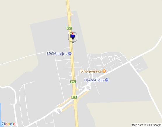 Схема рекламной плоскости по адресу м. Умань, траса М-05 Київ-Одеса, км 205+160 ліво