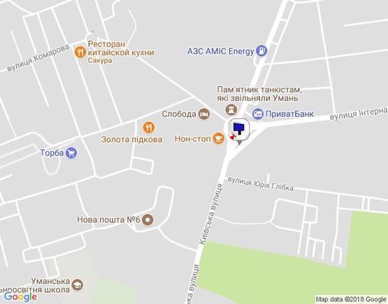 Схема рекламної площини за адресою м. Умань, площа Перемоги