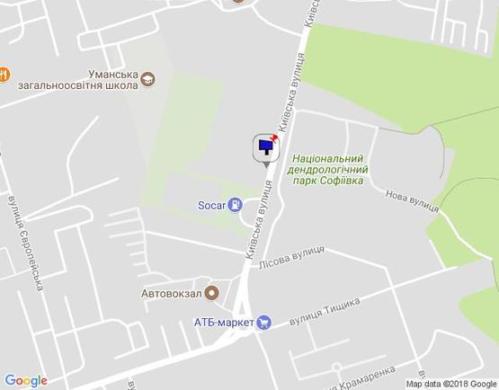 Схема рекламної площини за адресою м. Умань, вул. Київська