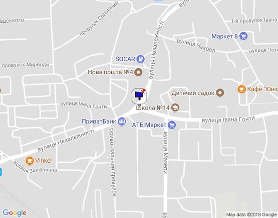 Схема рекламної площини за адресою м. Умань, розв'язка з вул. Івана Гонти та вул. Незалежності