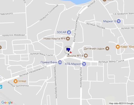 Схема рекламной плоскости по адресу м. Умань, розв'язка з вул. Івана Гонти та вул. Незалежності