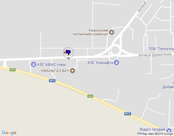 Схема рекламной плоскости по адресу м. Умань, вул. Дерев'янка
