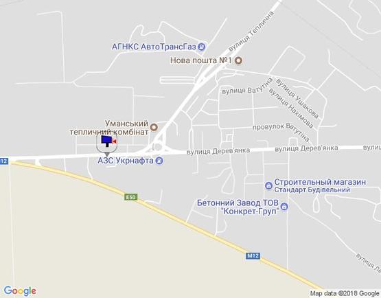 Схема рекламної площини за адресою м. Умань, вул. Дерев'янка