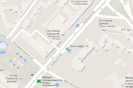 Схема рекламной плоскости по адресу Хрещатик вул., №7