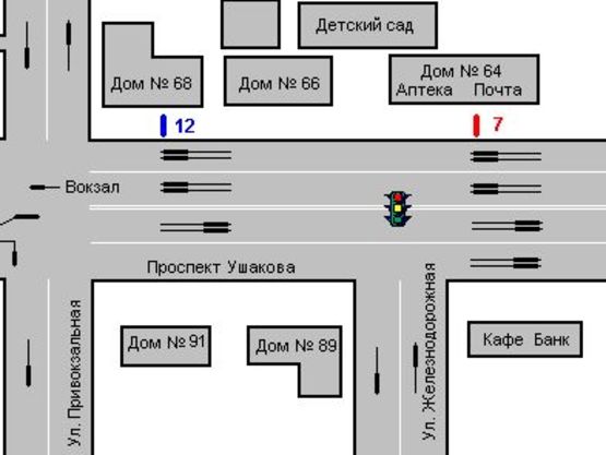 Схема рекламной плоскости по адресу Ушакова просп., 64 Схема рекламной плоскости по адресу Ушакова просп., 64