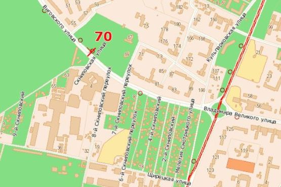 Схема рекламної площини за адресою Виговського вул. (Івана Виговського вул.), 55 (до вул. Кульпарковська) Схема рекламної площини за адресою Виговського вул. (Івана Виговського вул.), 55 (до вул. Кульпарковська)