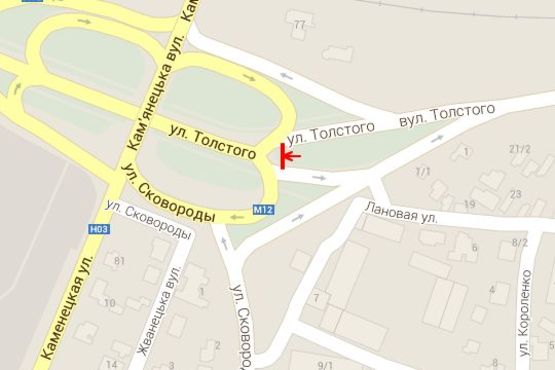 Схема рекламной плоскости по адресу Толстого вул. - Кам`янецька вул. (от Дубово) Схема рекламной плоскости по адресу Толстого вул. - Кам`янецька вул. (от Дубово)