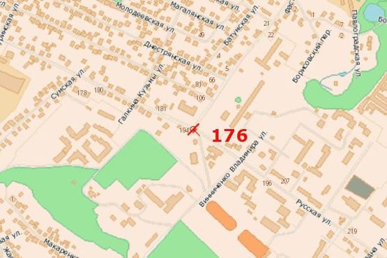 Схема рекламної площини за адресою Руська вул., 183