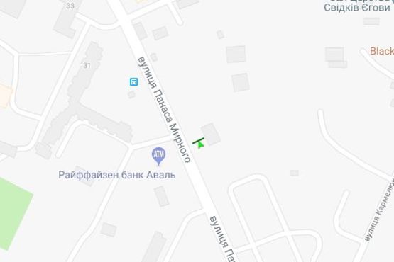 Схема рекламної площини за адресою Панаса Мирного вул., 21 Схема рекламної площини за адресою Панаса Мирного вул., 21