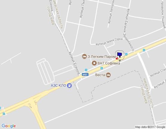 Схема рекламной плоскости по адресу м. Бровари, вул. Київська, 30