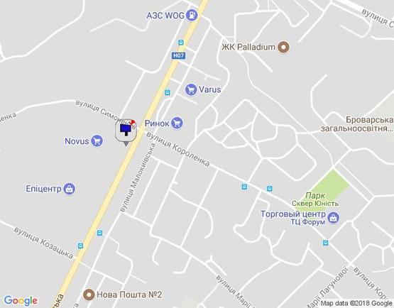 Схема рекламной плоскости по адресу м. Бровари, вул. Київська, навпроти будинку 316