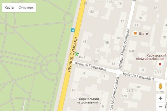 Схема рекламной плоскости по адресу Сумська вул., 46/1