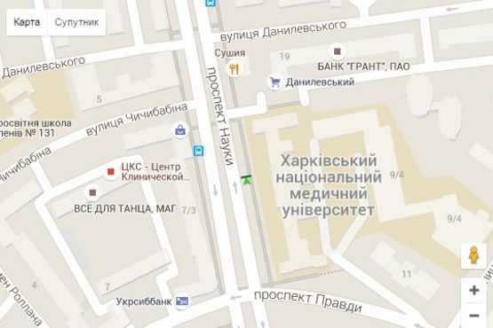 Схема рекламной плоскости по адресу Науки просп. (Леніна просп.), 4 (№2)